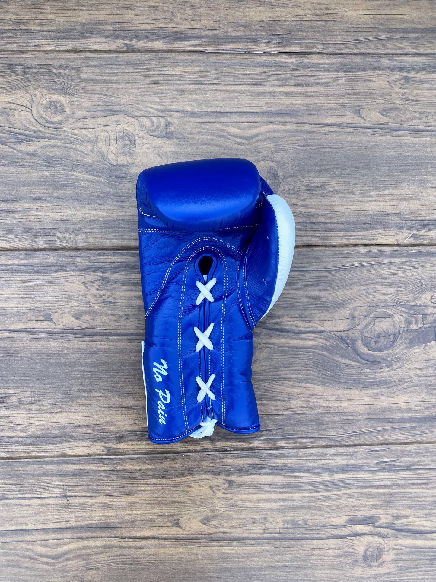 No boxing no life White/Blue boxing gloves 4-24oz , professional sparring gear