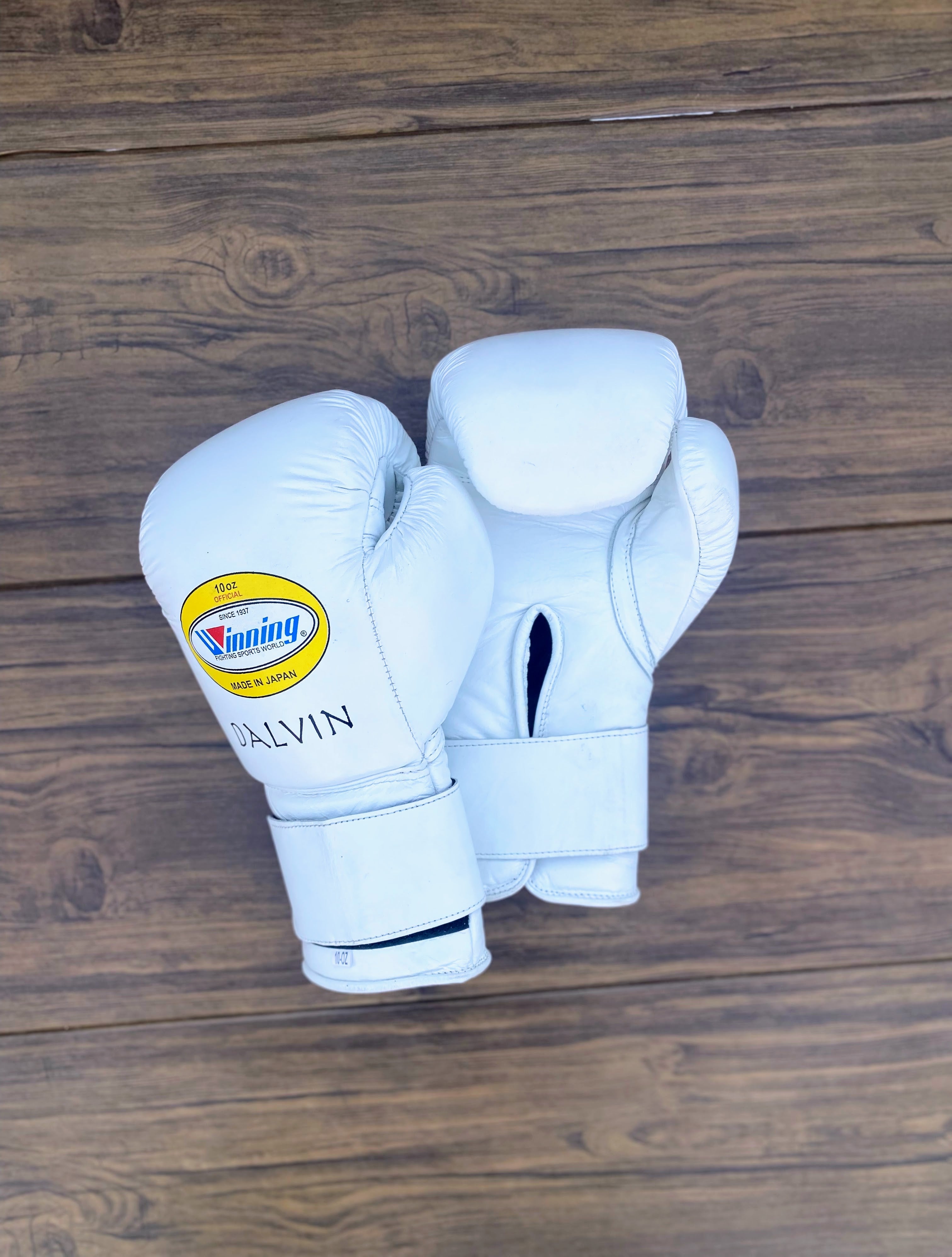 Winning Boxing Gloves White Leather