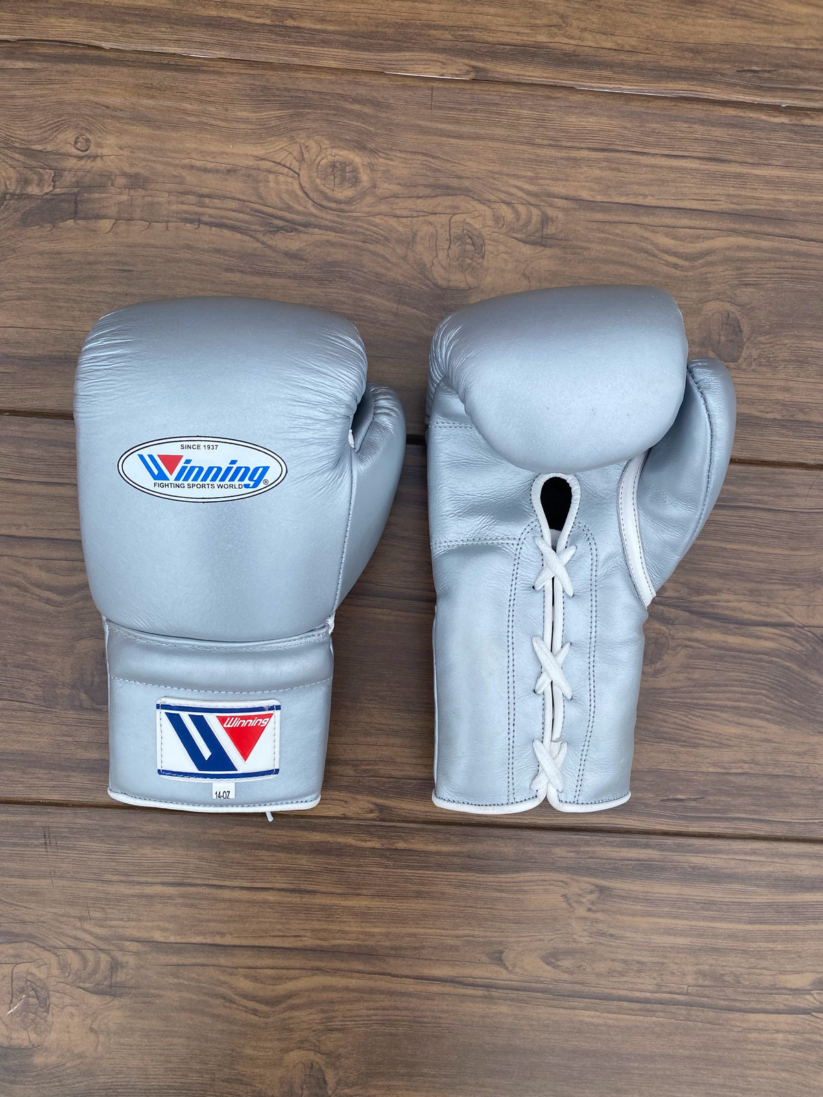 Winning Boxing Gloves Silver Custom made