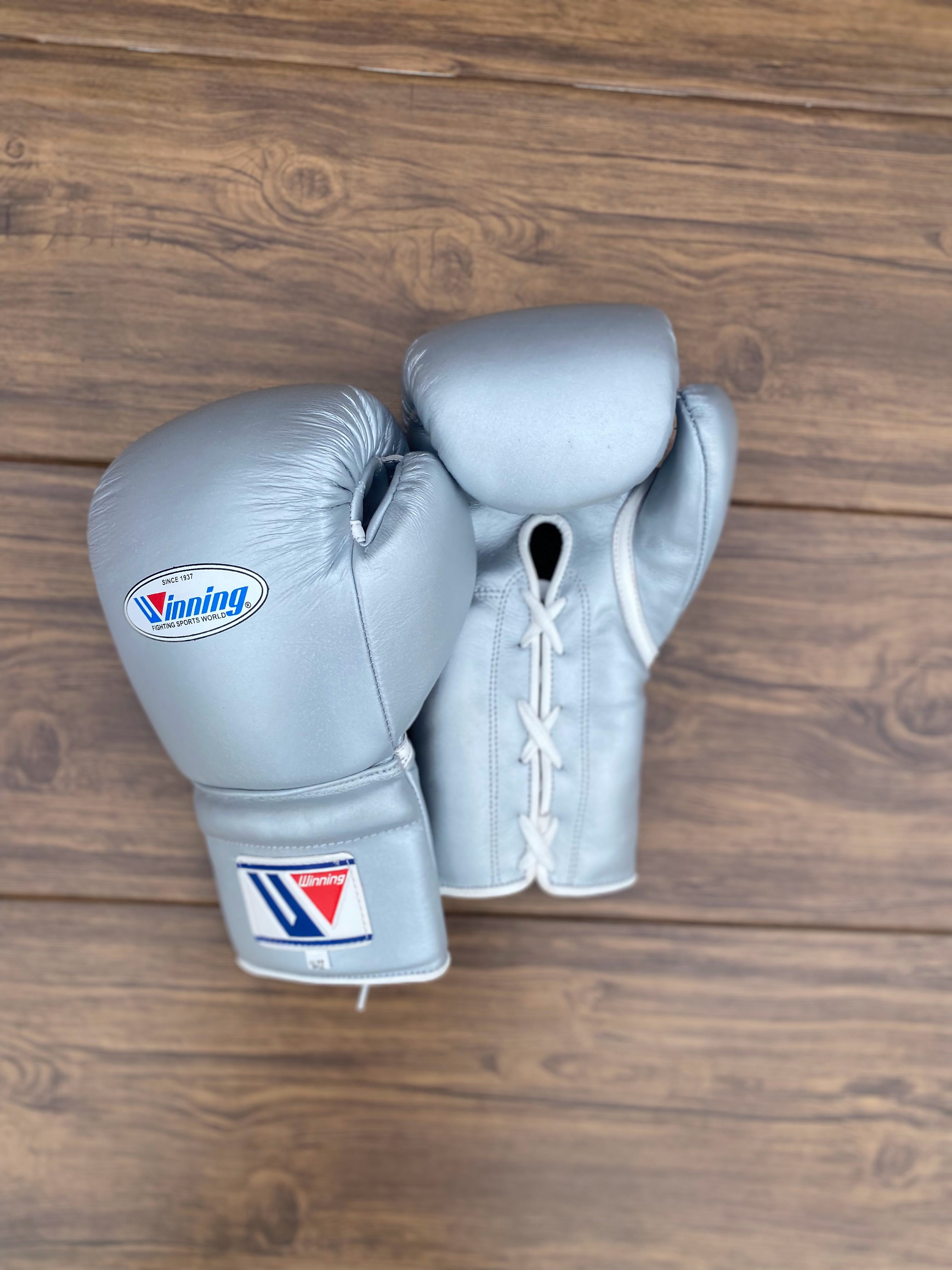 Winning Boxing Gloves Silver Custom made