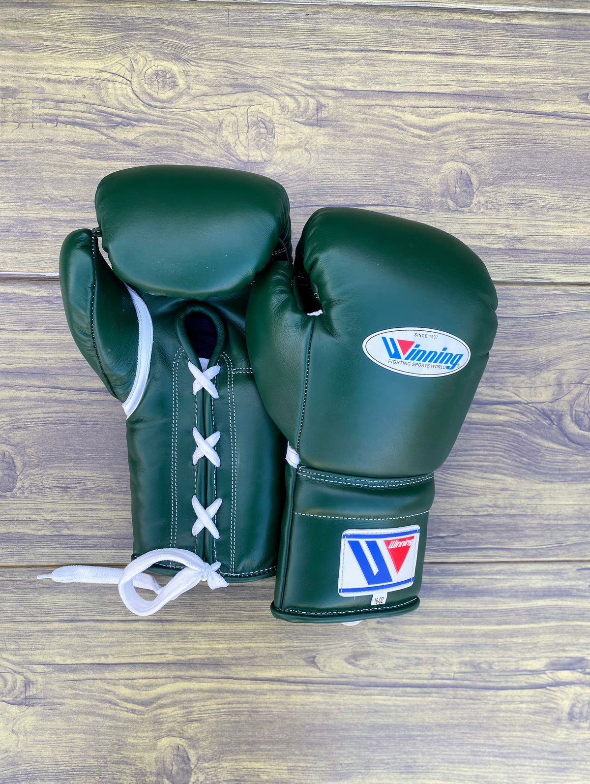 Winning Boxing Gloves Green Secure Fit Leather