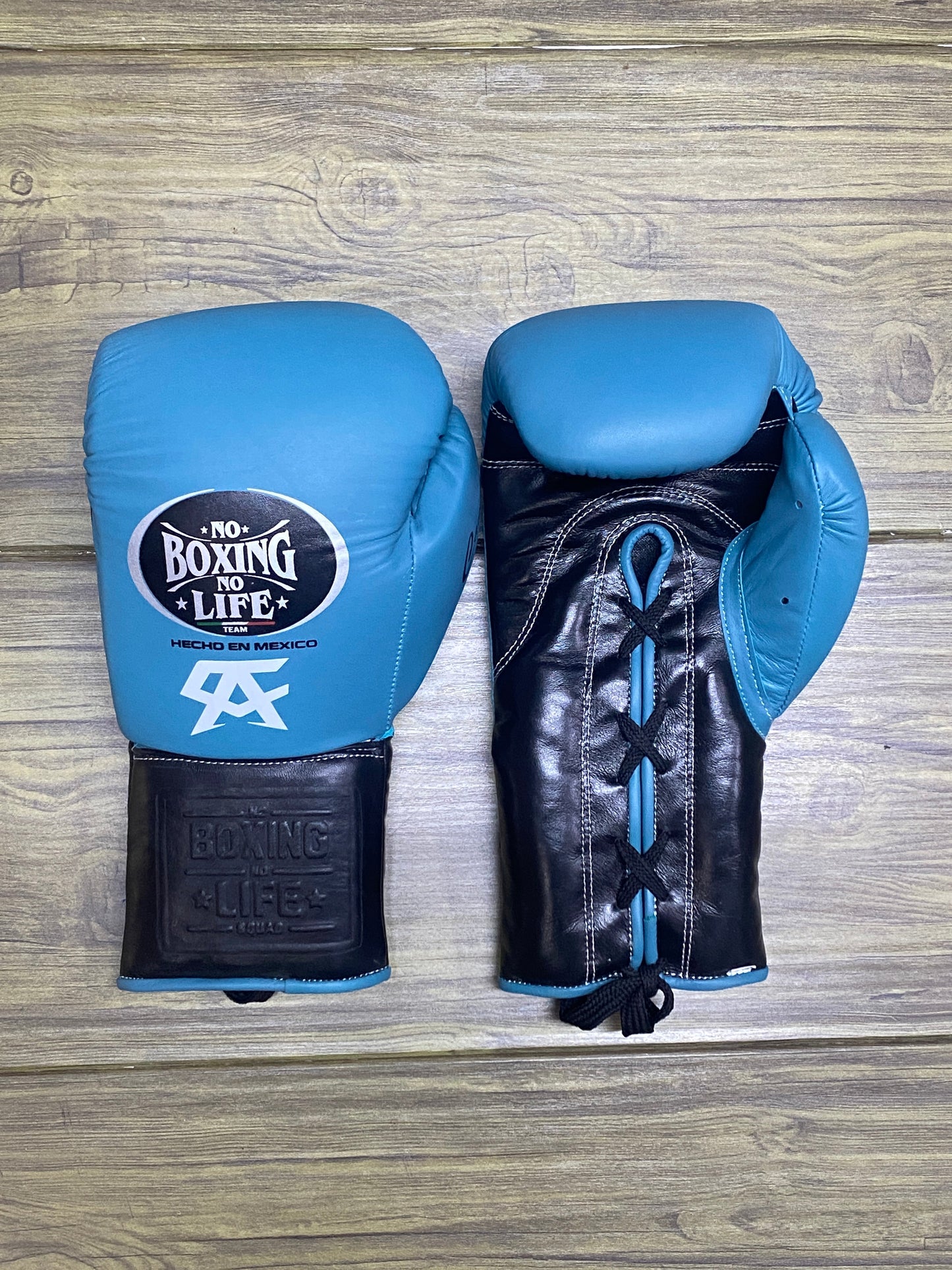 No boxing no life Blue/Black boxing gloves , soft cushion sparring gloves