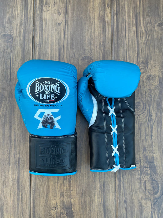 No boxing no life Blue/Black boxing gloves , soft cushion sparring gloves