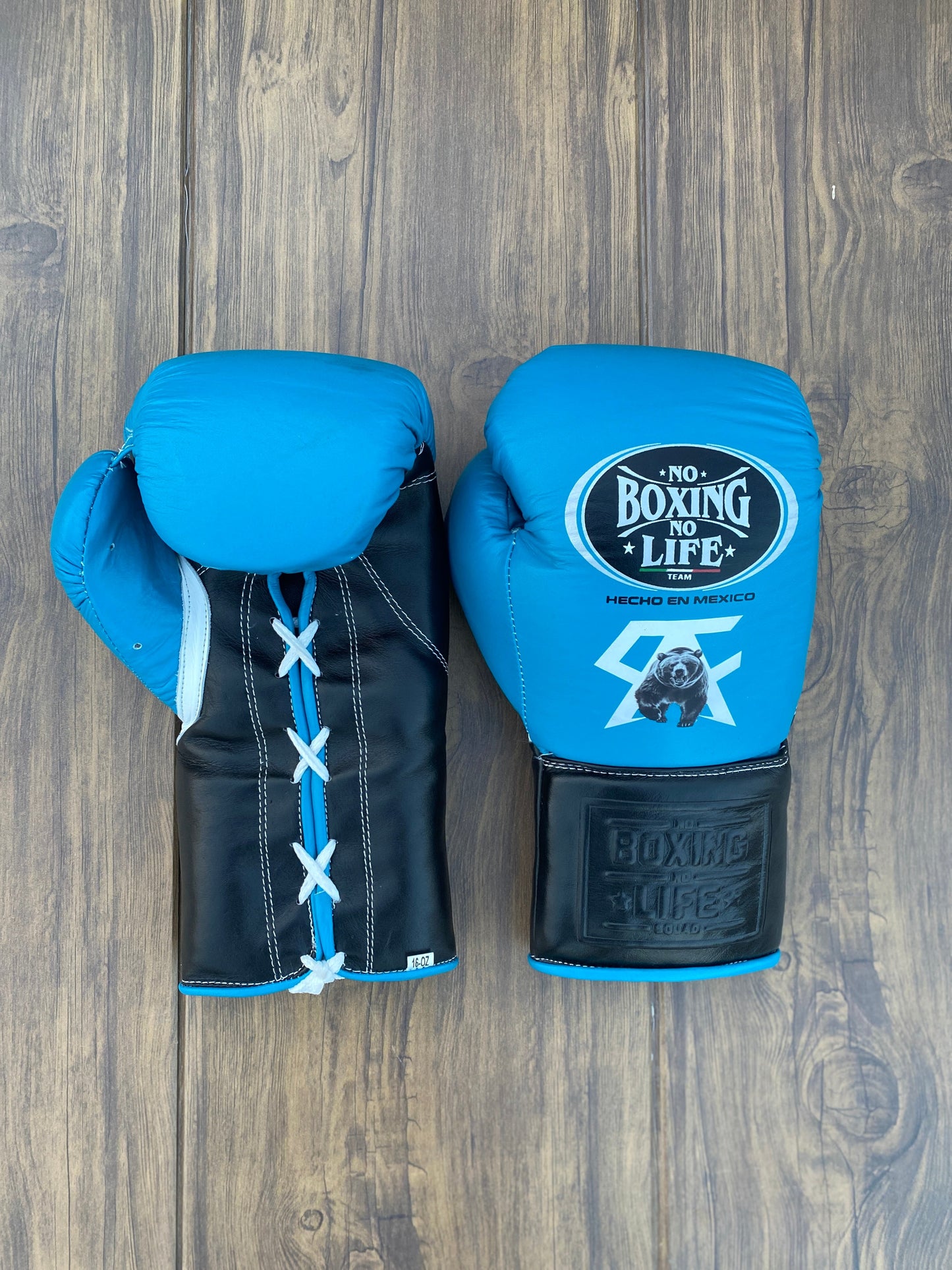 No boxing no life Blue/Black boxing gloves , soft cushion sparring gloves