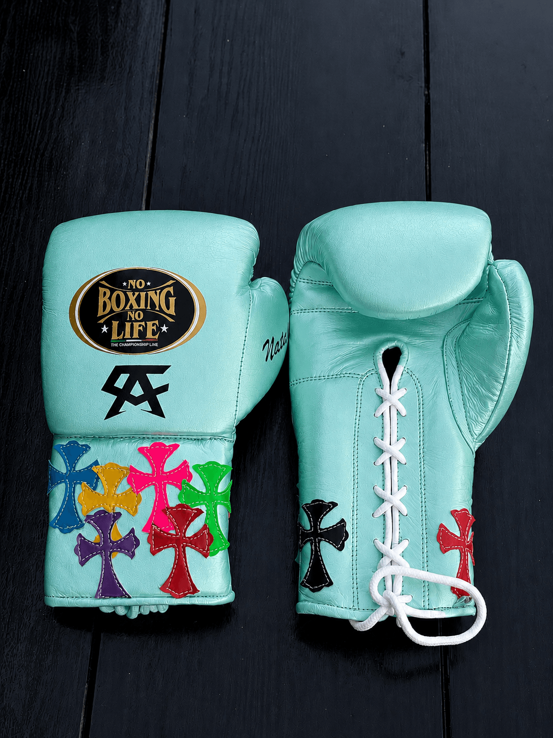 No Boxing No Life Boxing Gloves Light-Teal Training