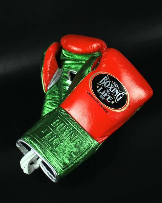 No Boxing No Life Gloves Orange/Green Leather Gloves for Intense Sessions