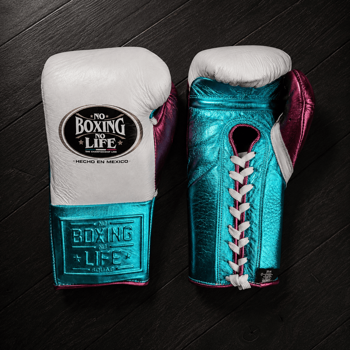 Fiest Winning Style Boxing Gloves White/Blue/Pink Leather Gloves for Intense Sessions