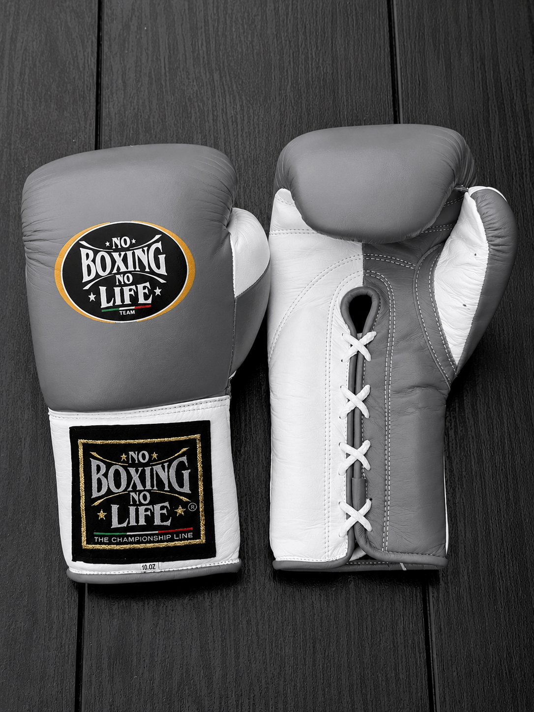 No Boxing No Life Boxing Gloves Grey/White Customizable