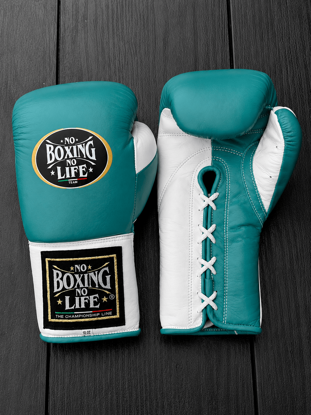 No Boxing No Life Boxing Gloves Sea-Green/White Sparring