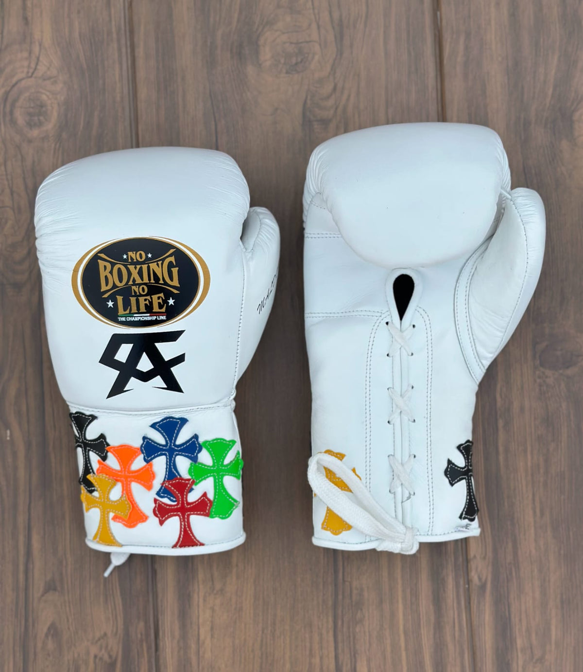 No Boxing No Life Boxing Gloves White Comfort Leather