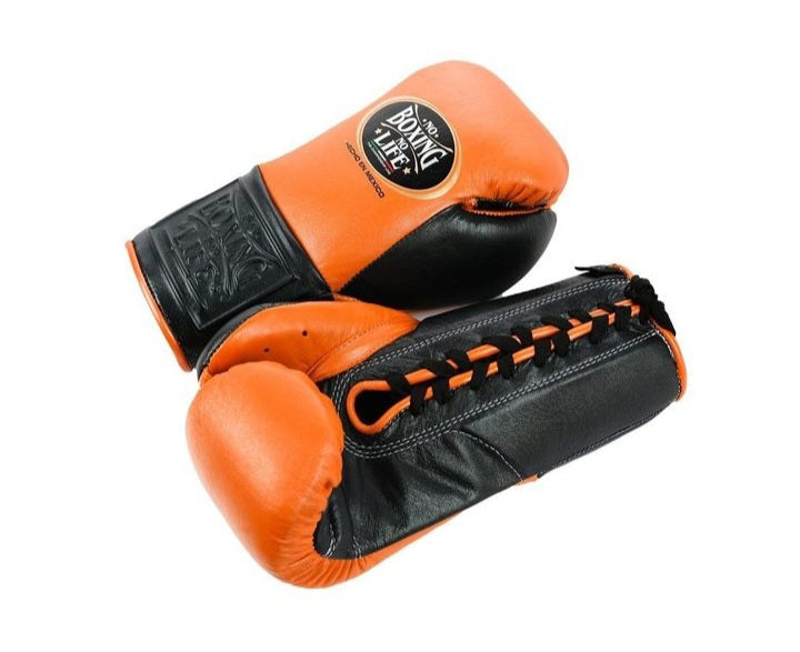 No boxing no life Orange/Black boxing gloves 4-24oz , premium soft-fit sparring gear