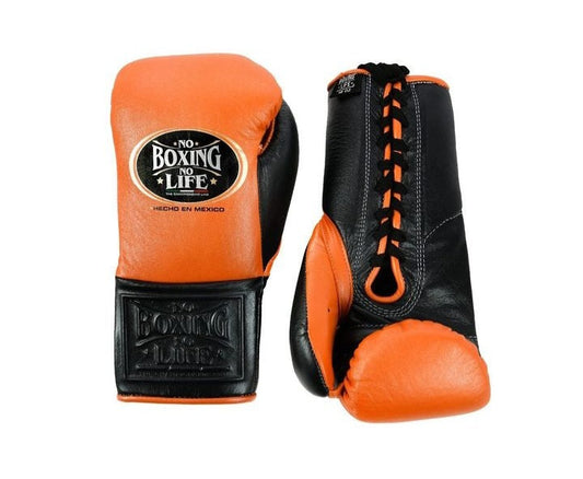 No boxing no life Orange/Black boxing gloves 4-24oz , premium soft-fit sparring gear