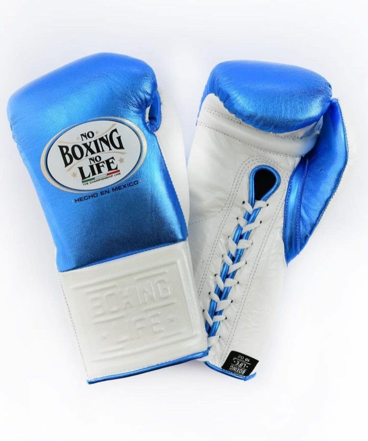 No Boxing No Life Boxing Gloves Blue/White Durable Leather