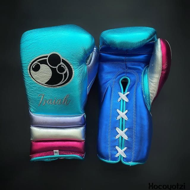 Grant Boxing Gloves Blue/Silver/Red Secure Fit Leather