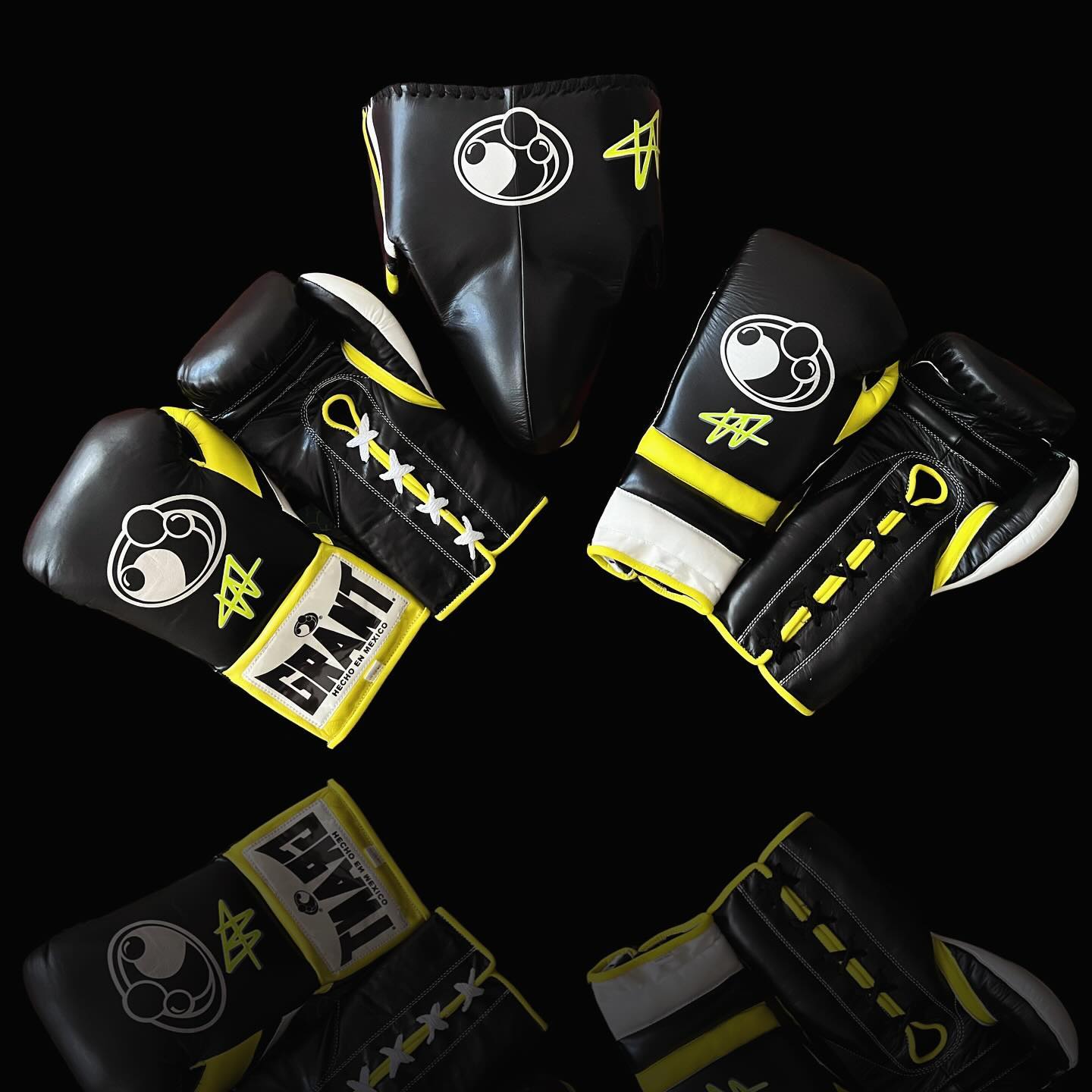 Boxing Gloves Set, Brown/Yellow Boxing set, Boxing Head Guard