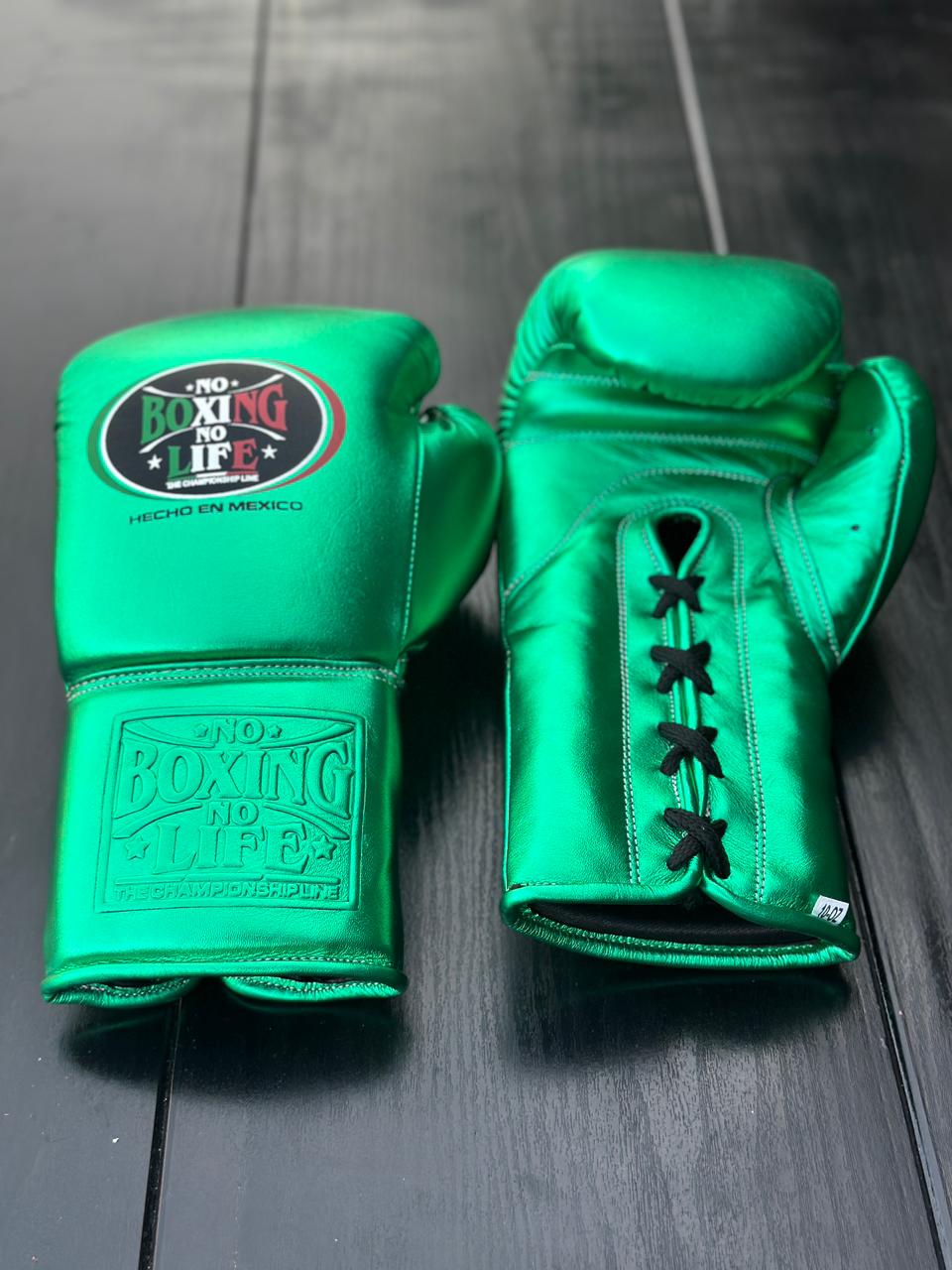 No Boxing No Life Boxing Gloves Green Comfort Leather