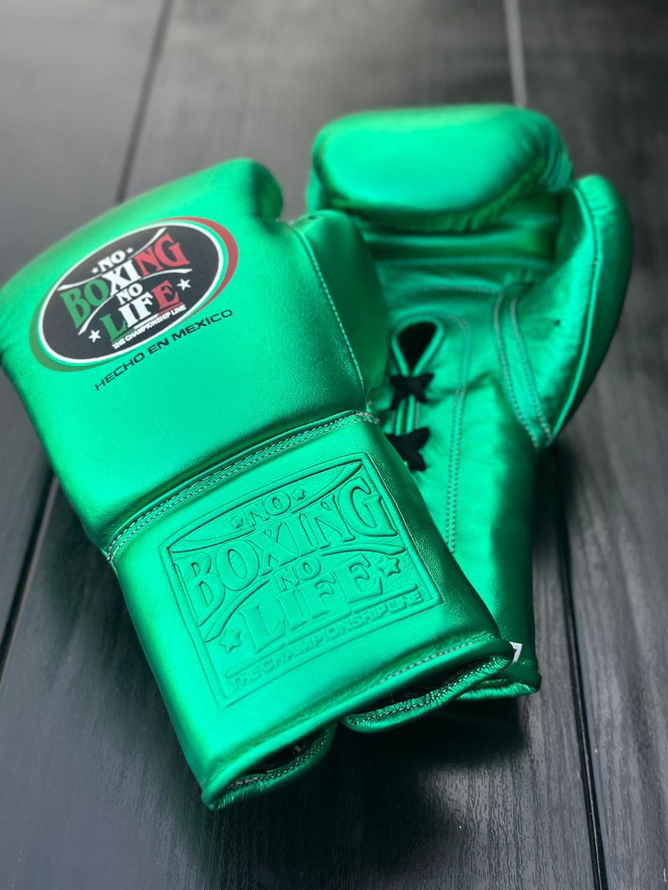 No Boxing No Life Boxing Gloves Green Comfort Leather