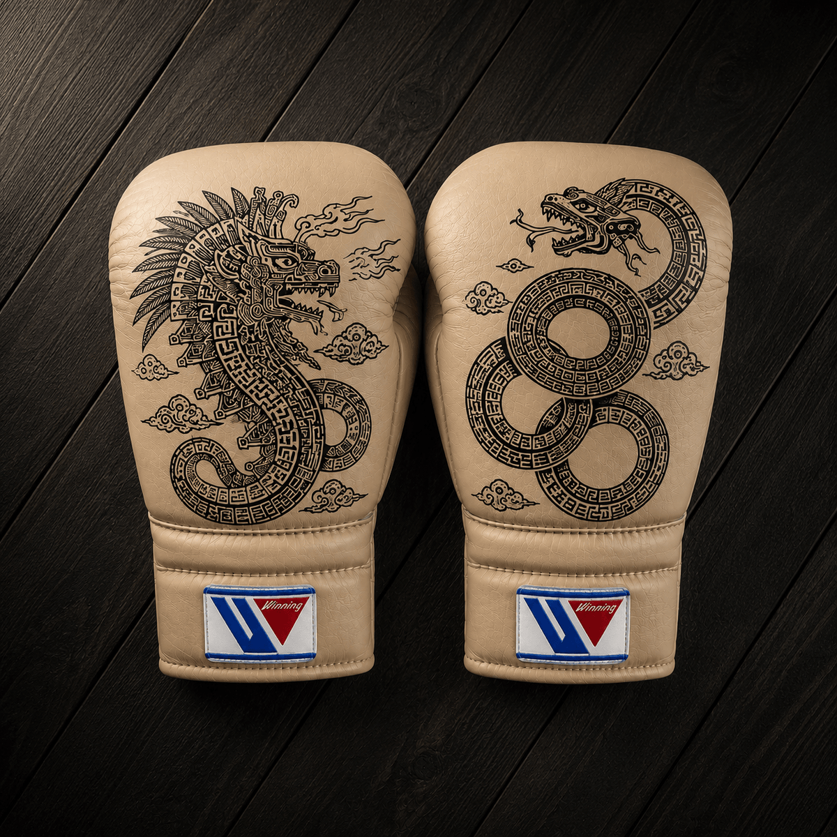 No Boxing No Life Gloves Beige Training Gloves with Secure Wrist Strap