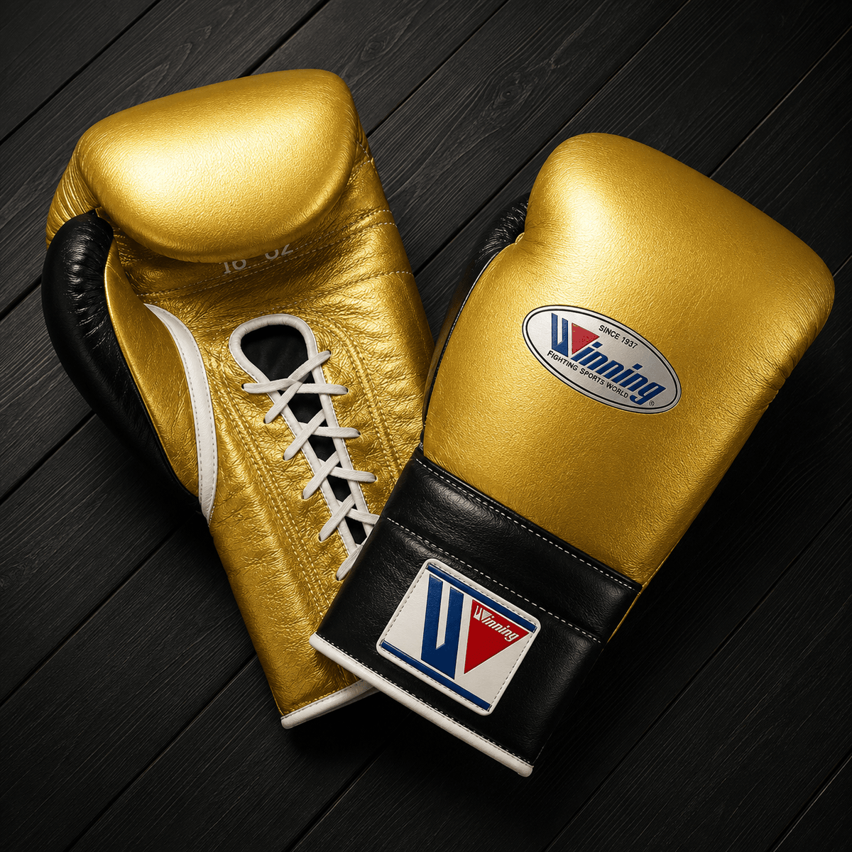 Winning Boxing Gloves Gold/Black Leather Gloves for Daily Workouts