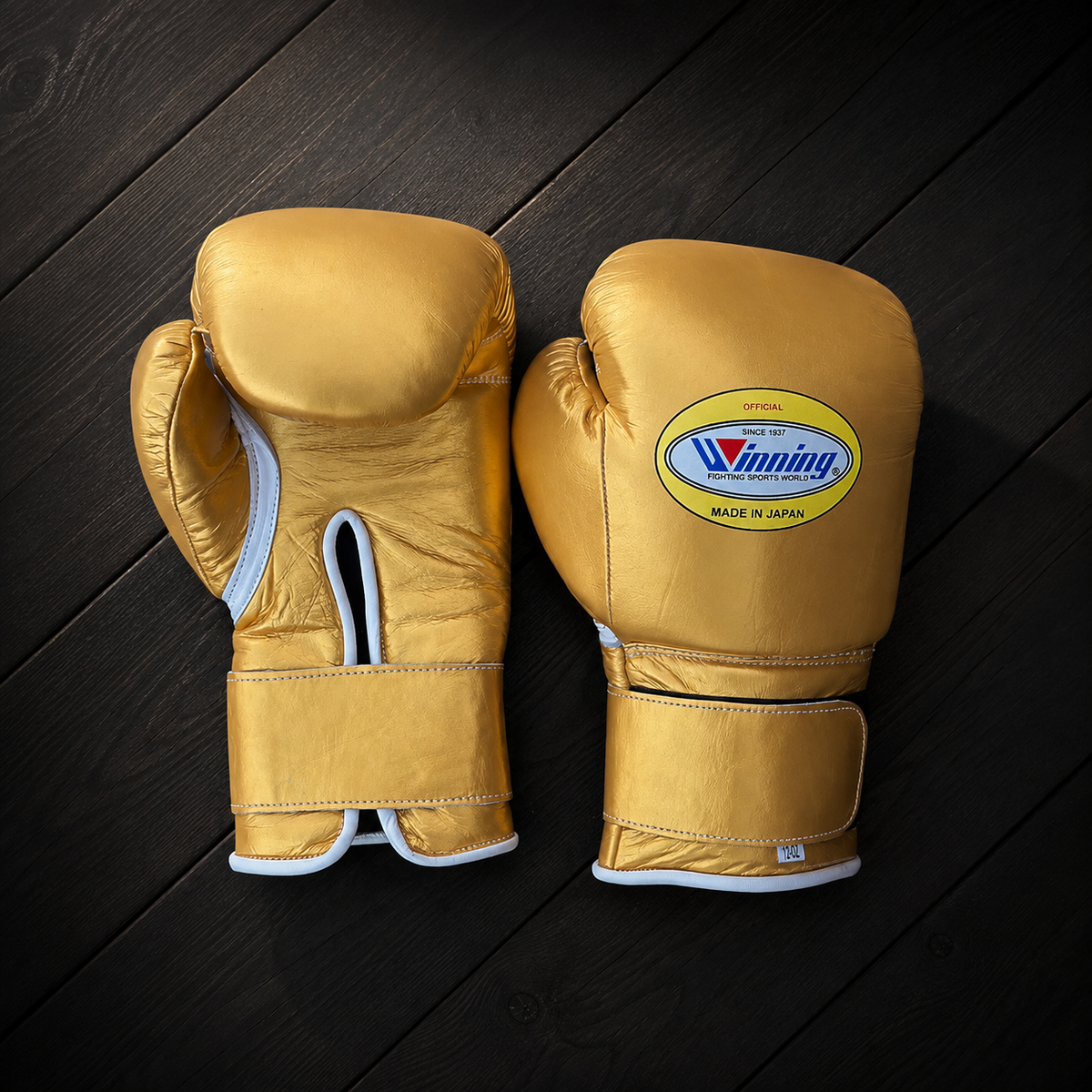 Winning Gloves Gold Padded Leather Gloves Front View