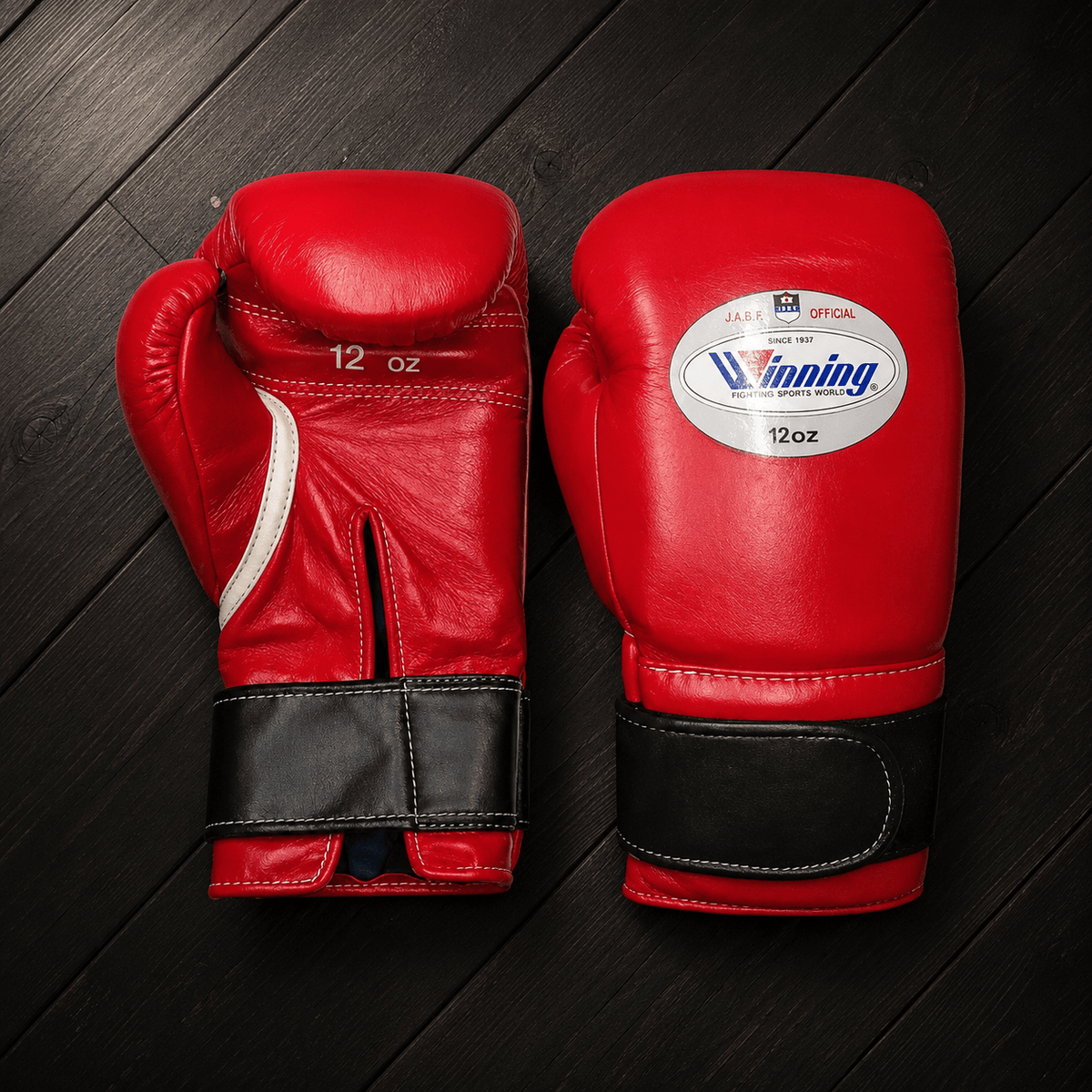 No Boxing No Life Gloves Red/Black Lace Up Leather Gloves for Combat Drills