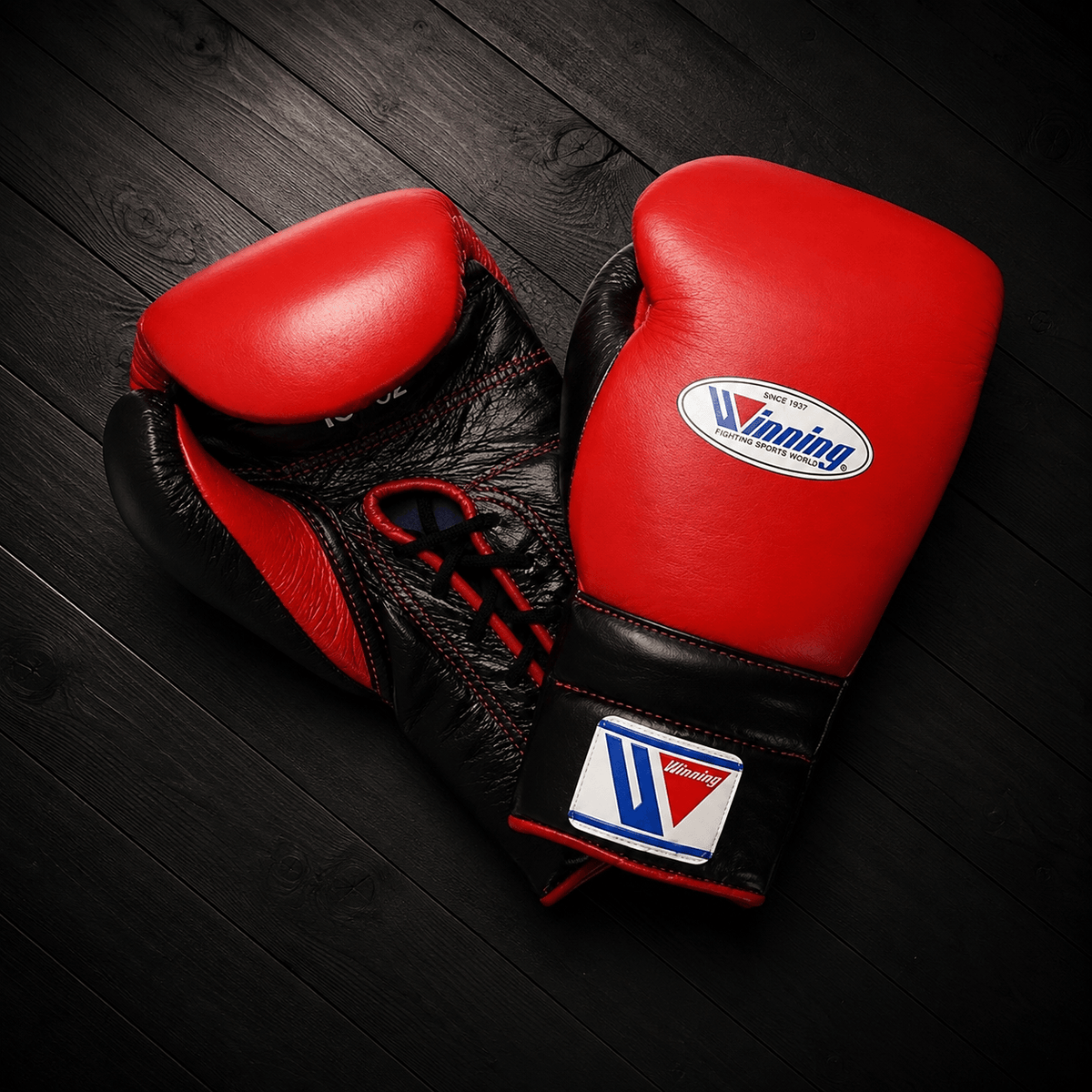 Winning Boxing Gloves Red/Black  Leather Training Gloves for Heavy Training