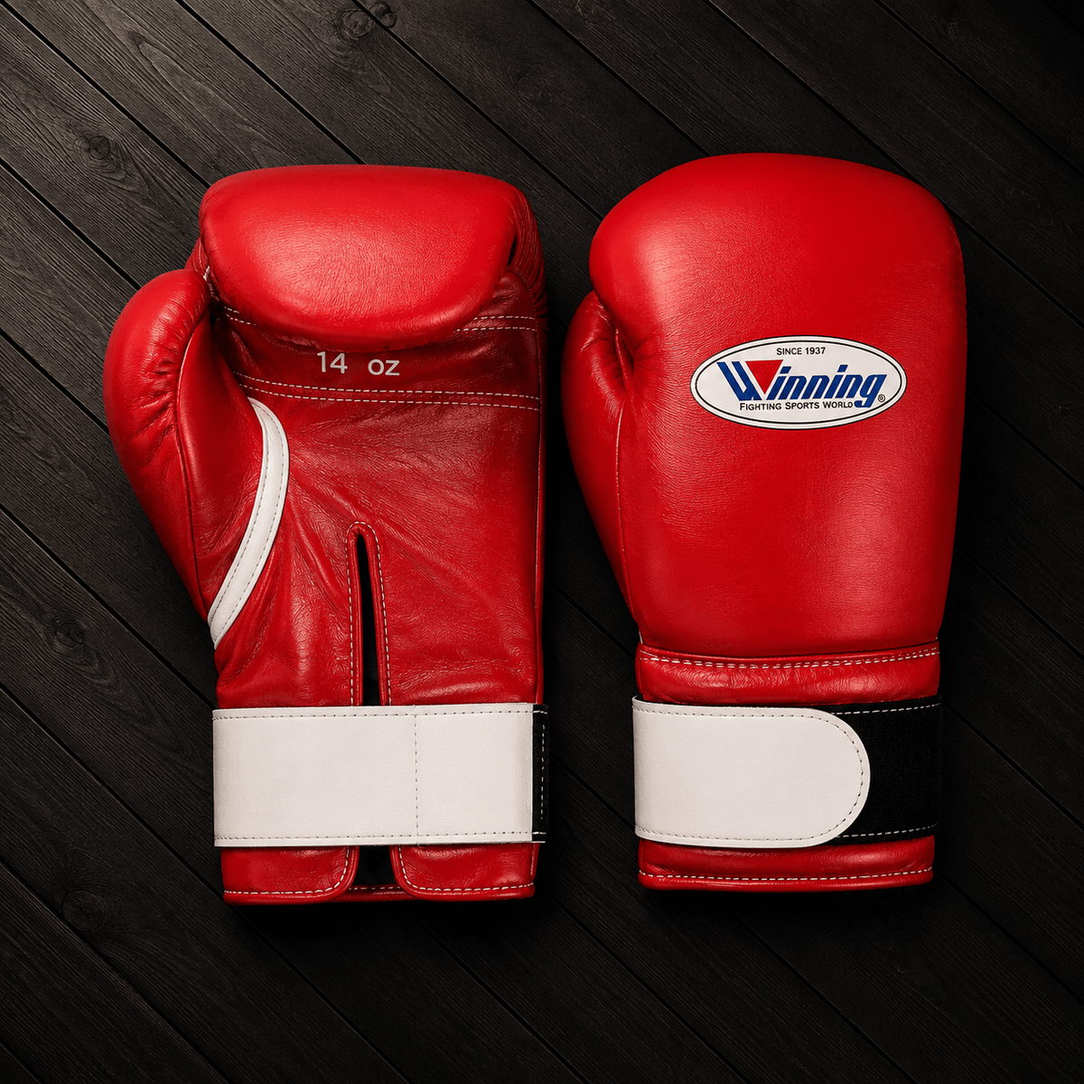 Winning Boxing Gloves Red/White Leather Training Gloves for Boxing