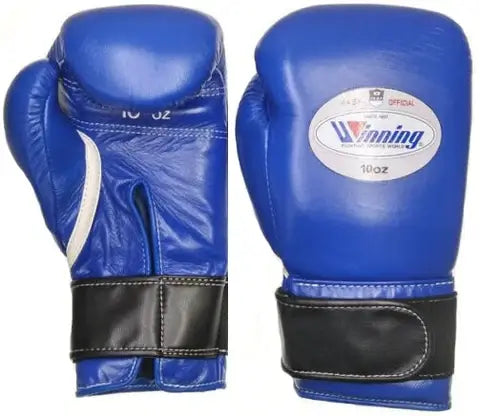Winning Boxing Gloves Blue/Black Leather Training Gloves for Sparring