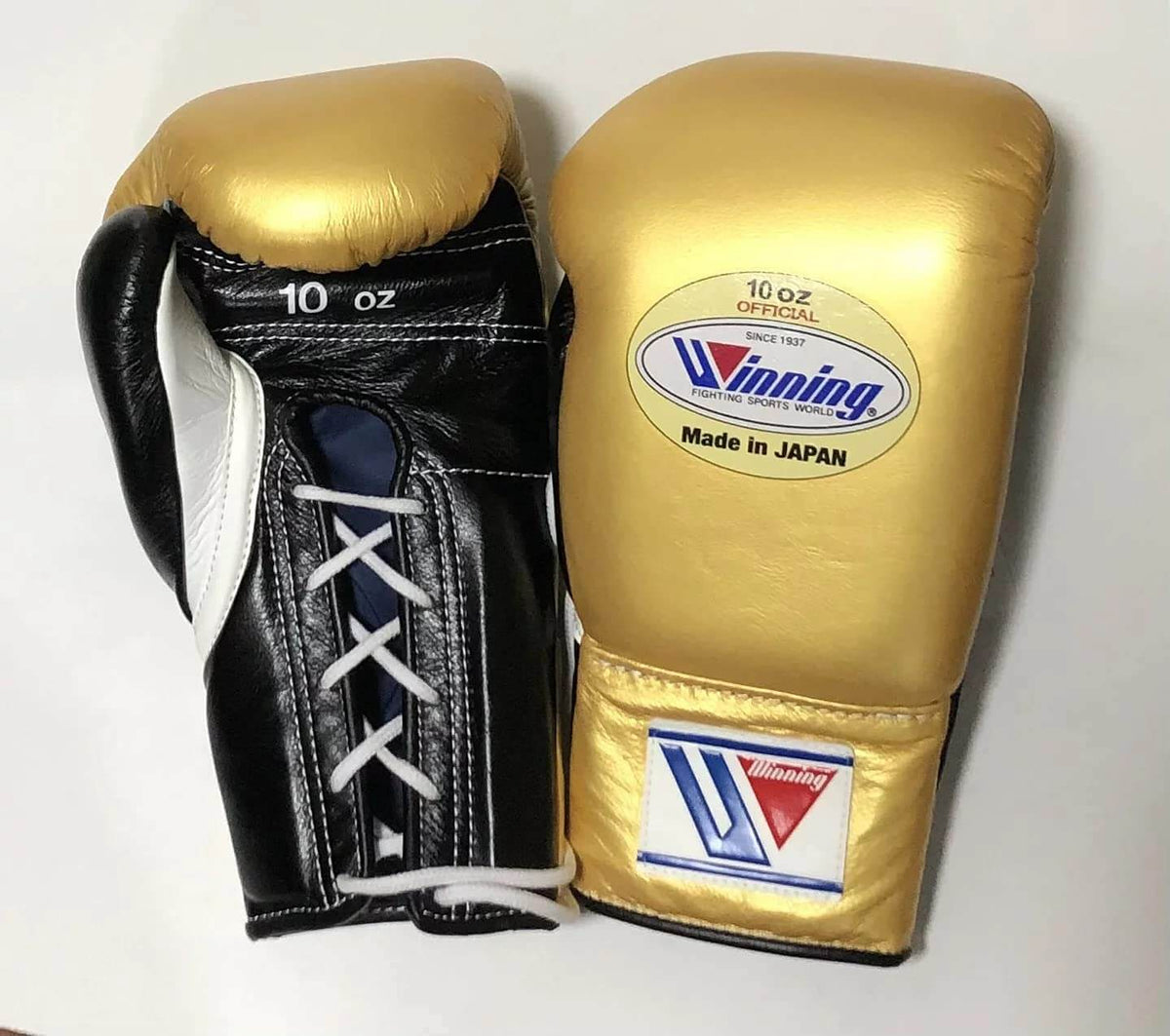 Winning Boxing Gloves Gold/Black/White Leather Training Gloves for Boxing