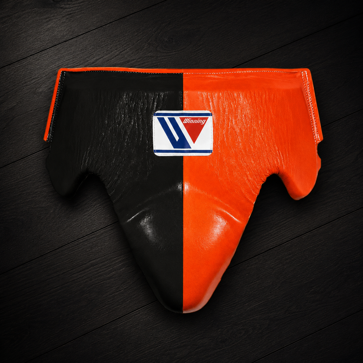Winning Boxing Groinguard Black/Orange Groin Guard with Straps