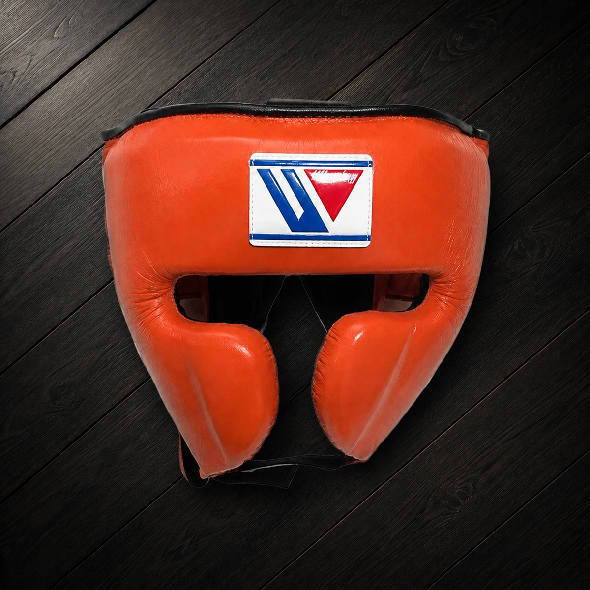 Winning Boxing Headgear Orange/Black Leather Head Guard for Training