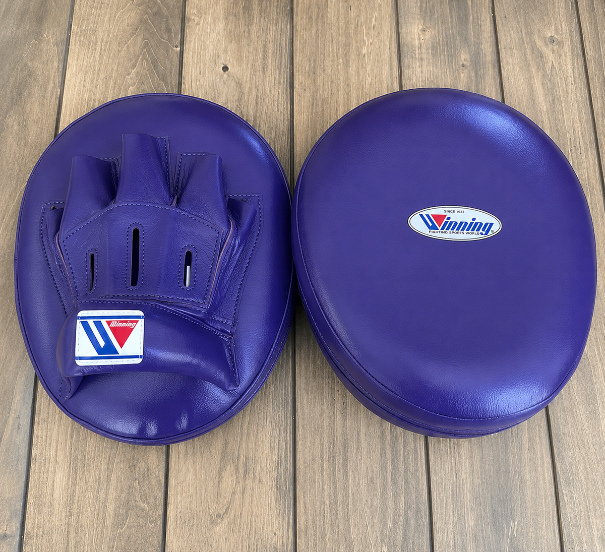 Winning Boxing Punching Mitts Purple Leather Focus Mitts for Training