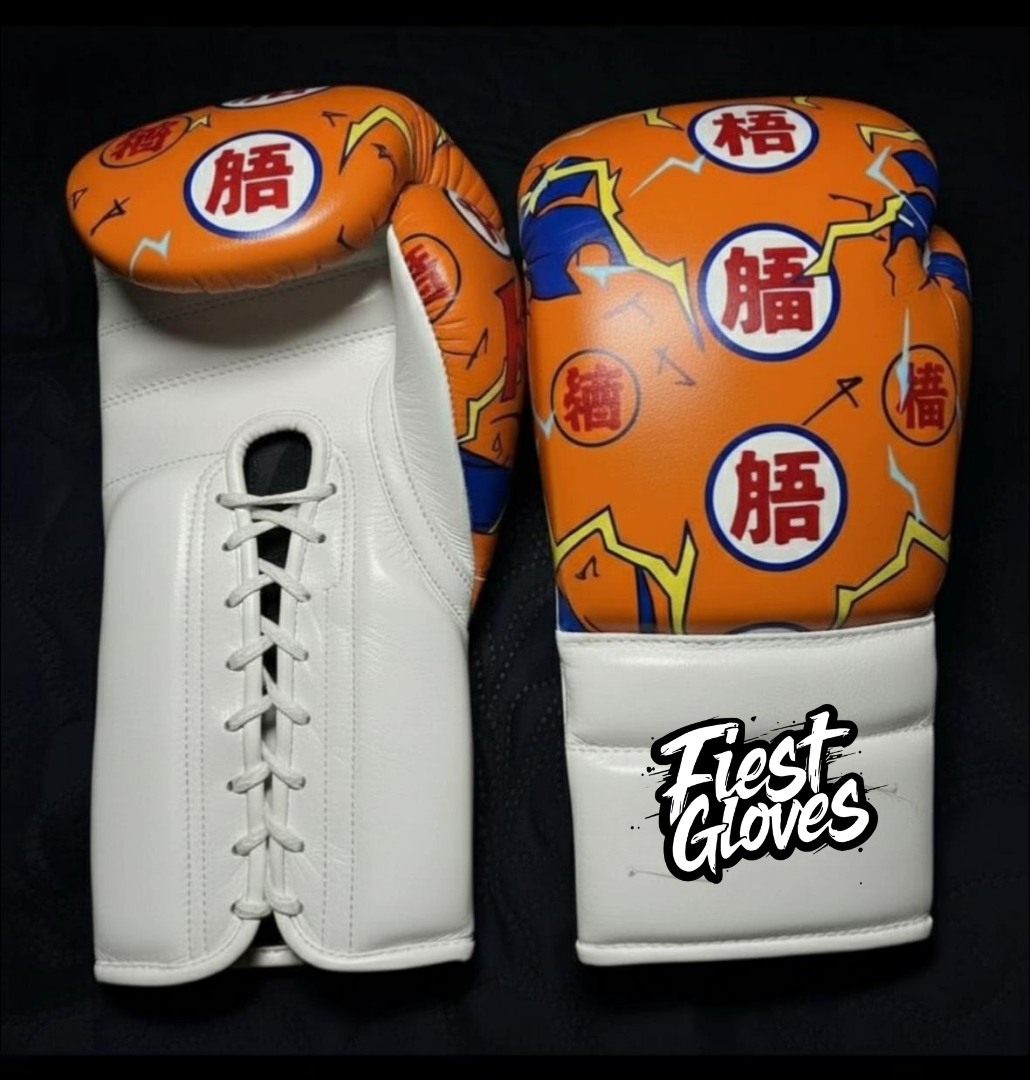 fiest boxing gloves orange-white  professional sparring gear