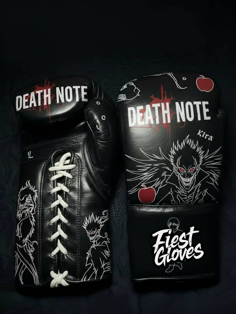 fiest boxing gloves lace up black-white-red premium training gloves