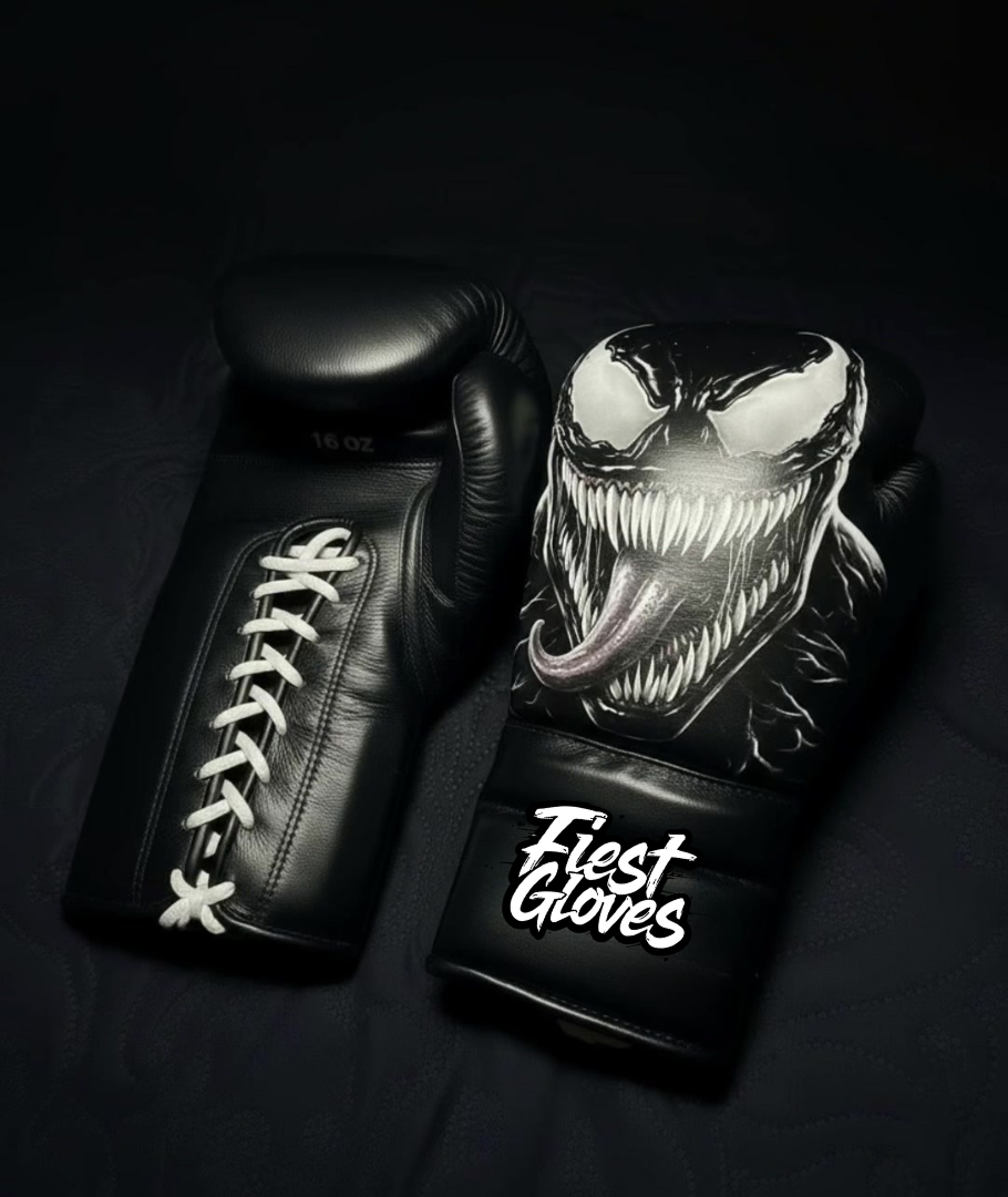 fiest boxing gloves black-white  for heavy bag and sparring