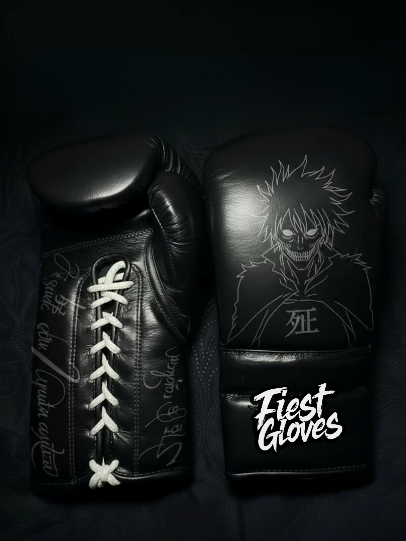 fiest lace up boxing gloves black pro training gear