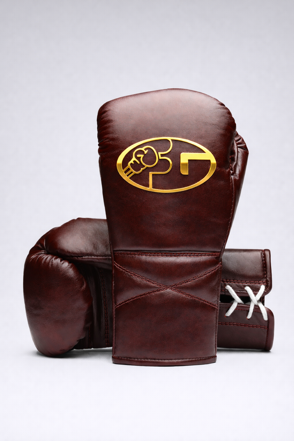 high quality fiest boxing gloves maroon-gold lace up style