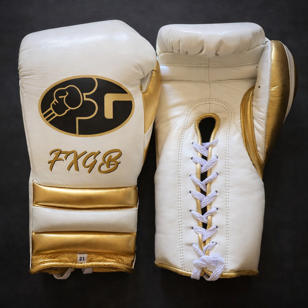boxing gloves white gold custom design training equipment
