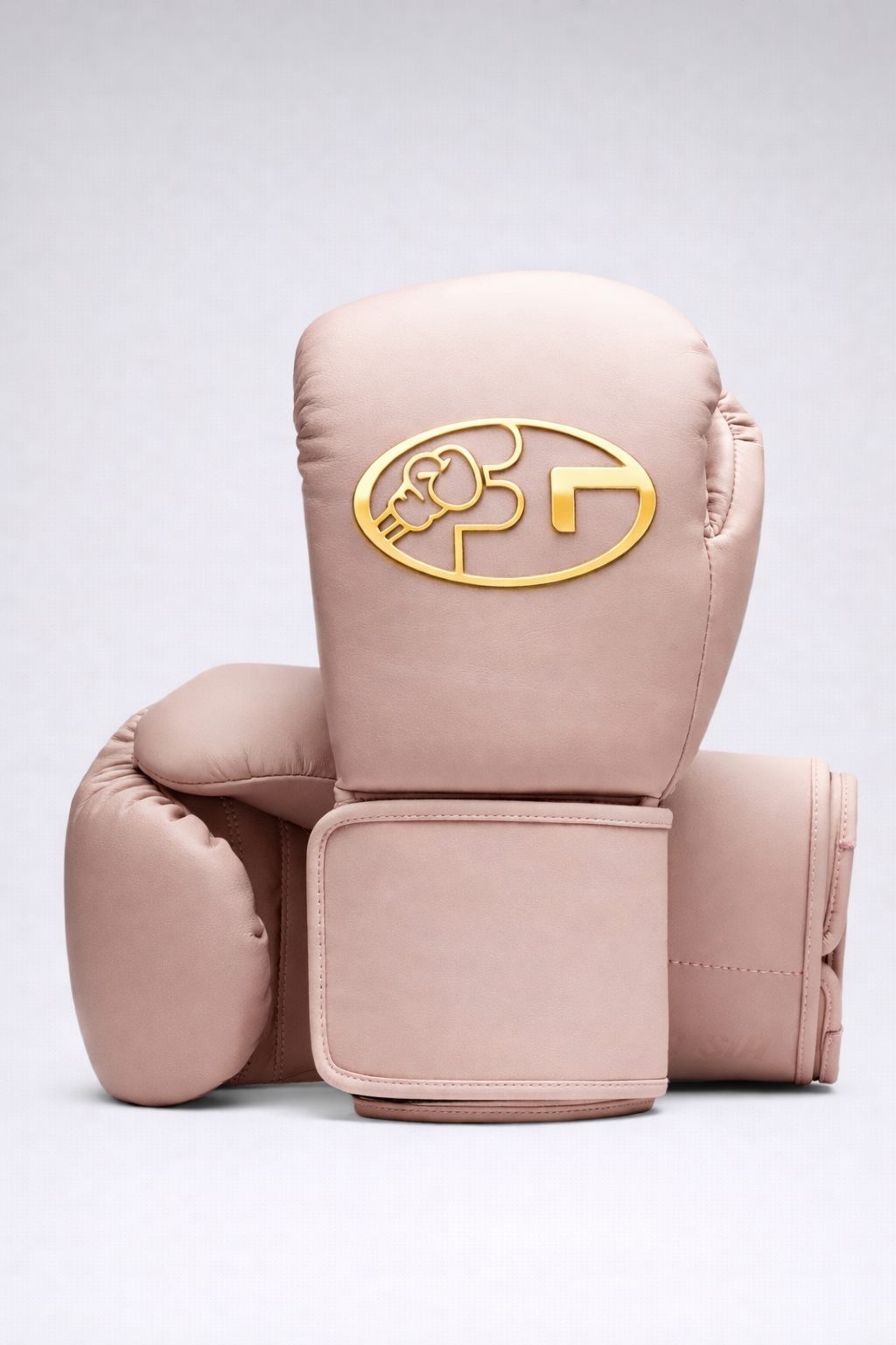 fiest premium boxing gloves lace up pink-gold fight gear