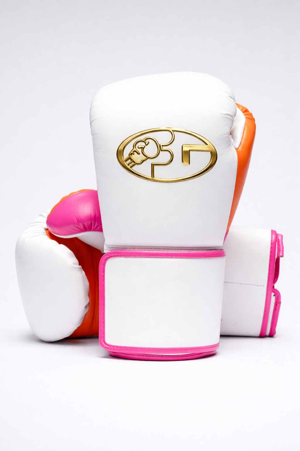 lace up boxing gloves white/pink/orange high quality training gloves