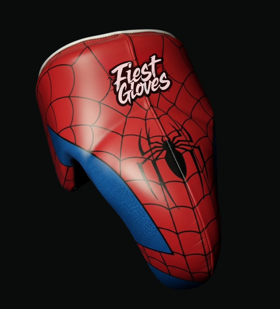 fiest boxing spider style red-blue groin protector fight training gear