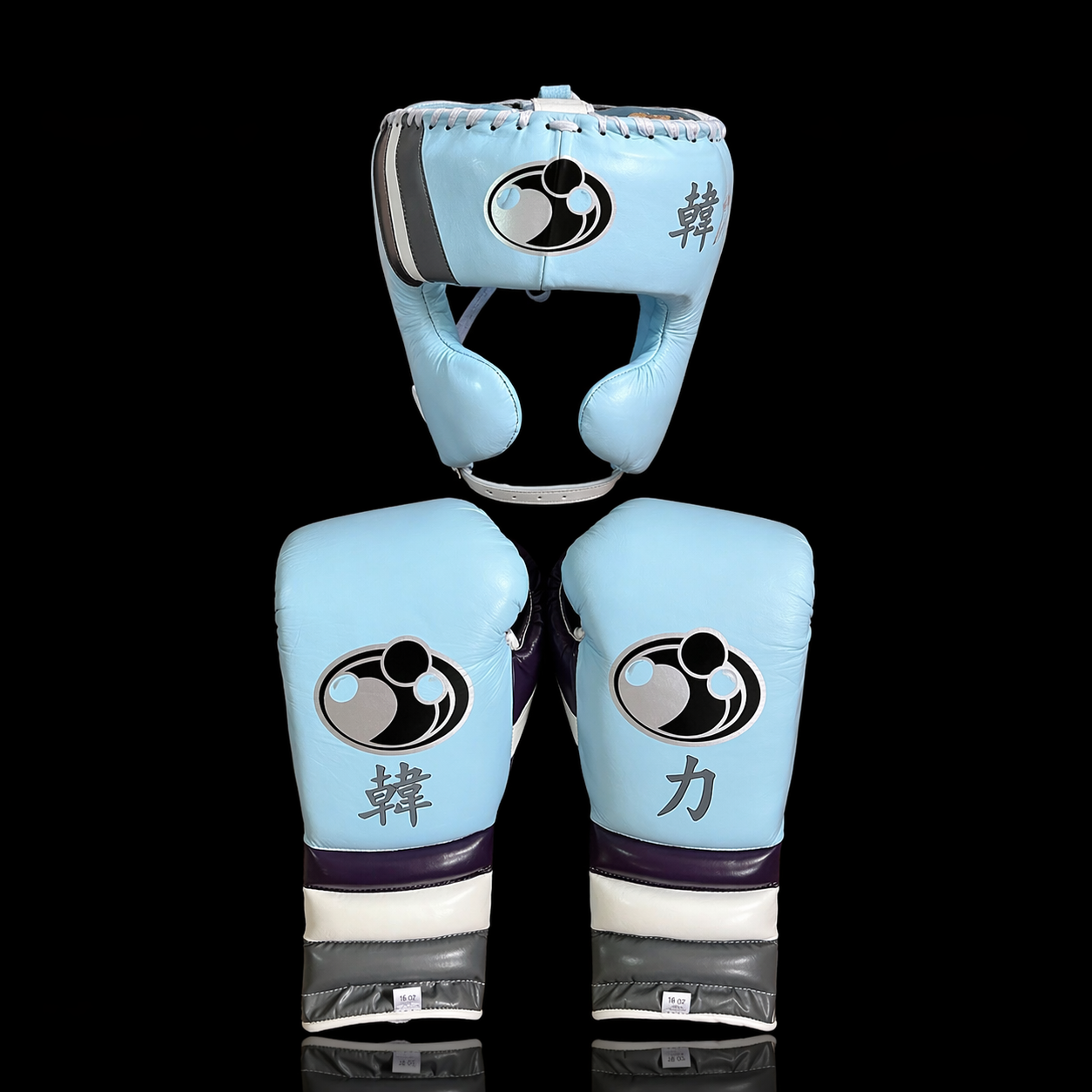 Grant Boxing Set Sky-Blue/Purple/White Durable Leather