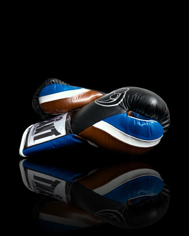 grant boxing gloves black/blue/brown back and thumb view lace up high quality sparring gloves