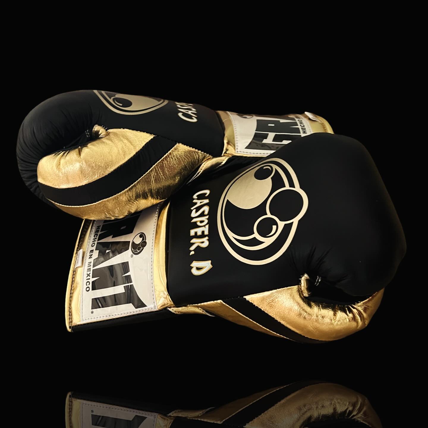 grant boxing gloves black/gold back and thumb view premium leather fight gear