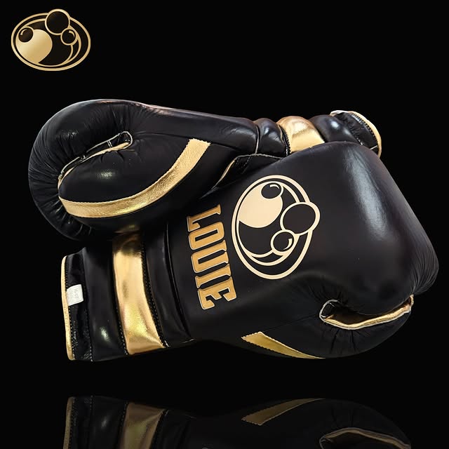 grant boxing gloves black/gold back and thumb view premium leather professional training gloves