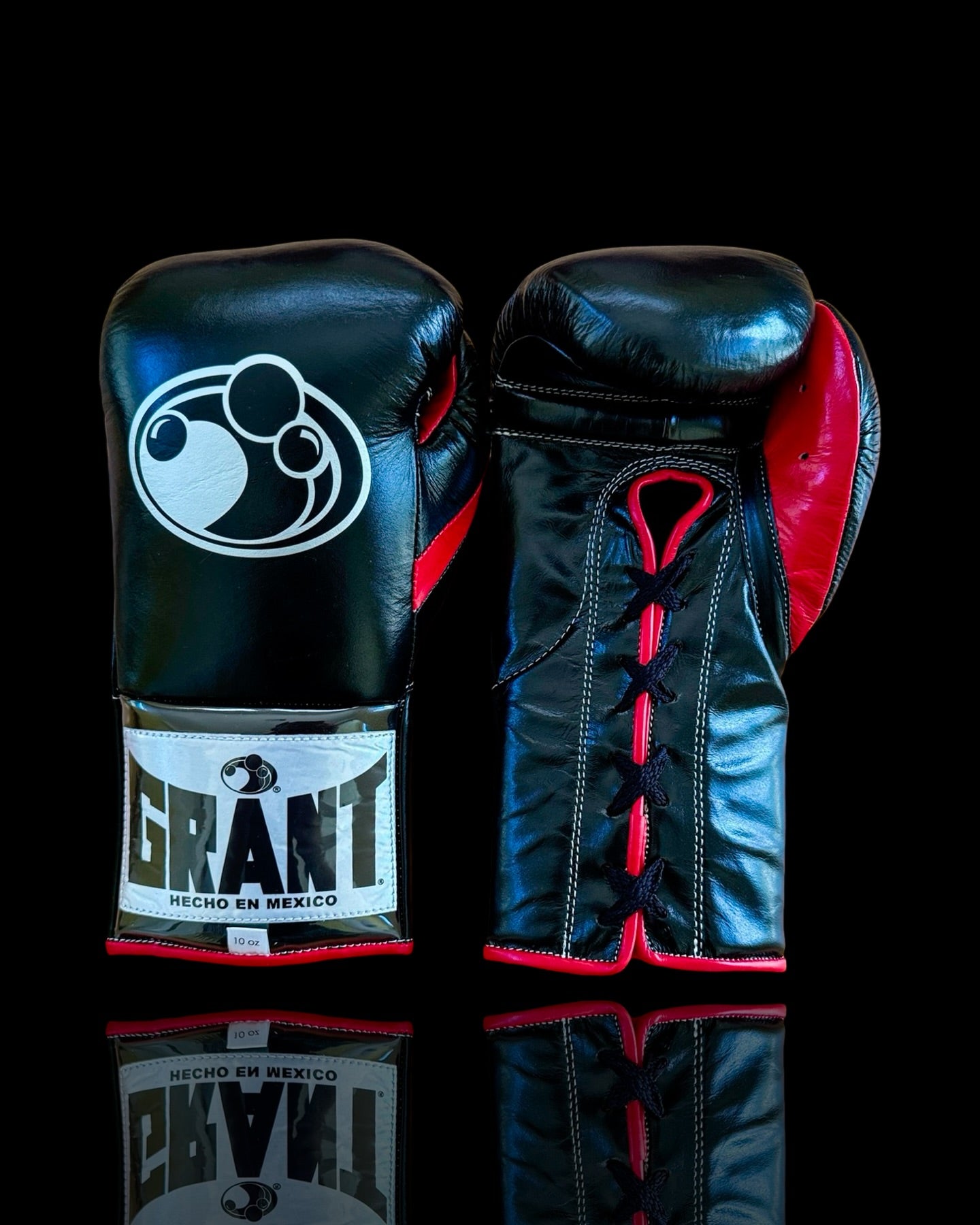 grant boxing gloves black/red front view premium leather fight gear