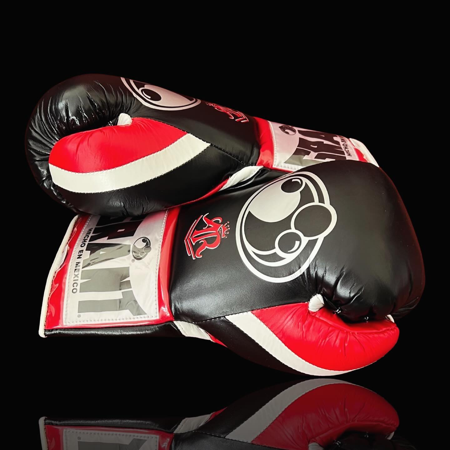 grant boxing gloves black-red-white  back and thumb view professional sparring and training gear