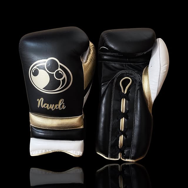 grant boxing gloves black/white/gold front and back view custom training gloves for boxing