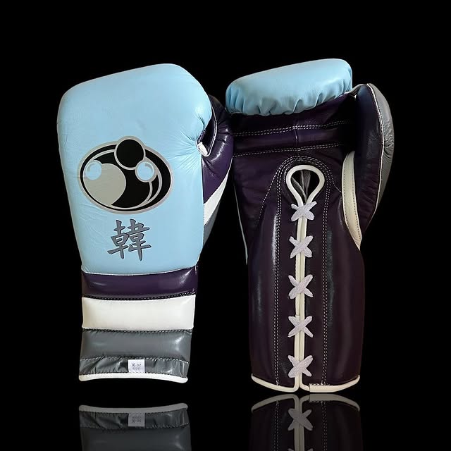 grant boxing gloves blue/purple/white front and back view premium fight gloves for athletes