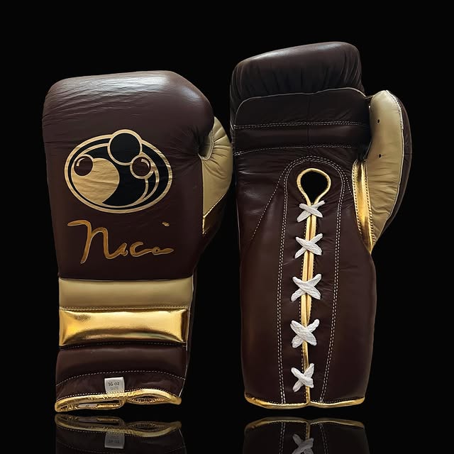 grant boxing gloves brown/gold front view  premium fight gloves for athletes